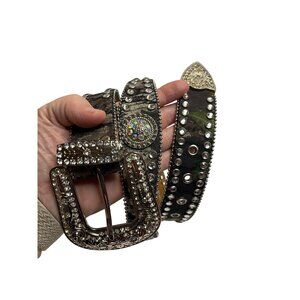 Blazin Roxx Genuine Leather Rhinestone  women’s cowgirl rodeo western Belt L